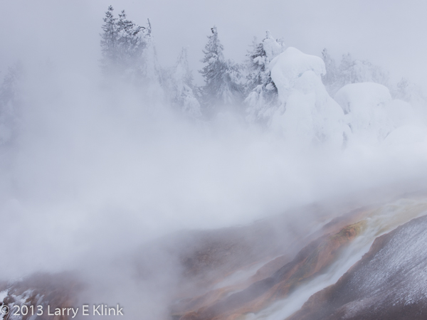 Hot Waterfall in Winter