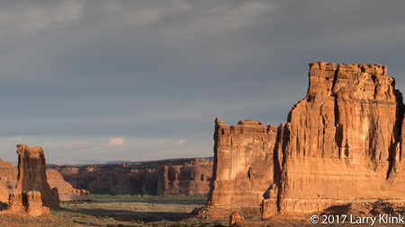 Image of Courthouse Towers Rock Feature, Arches National Park, UT, APR 2017