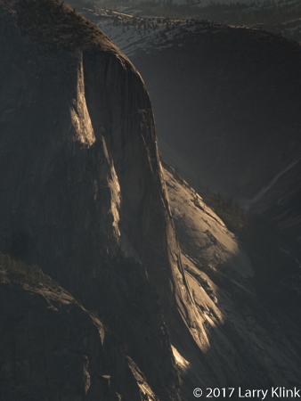 Yosemite's North Dome in mottled early morning light. MAY 2017